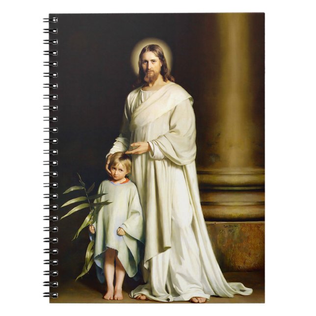 Christus und Kind. Fine Art Gift Notebook Notizblock (Vorderseite)