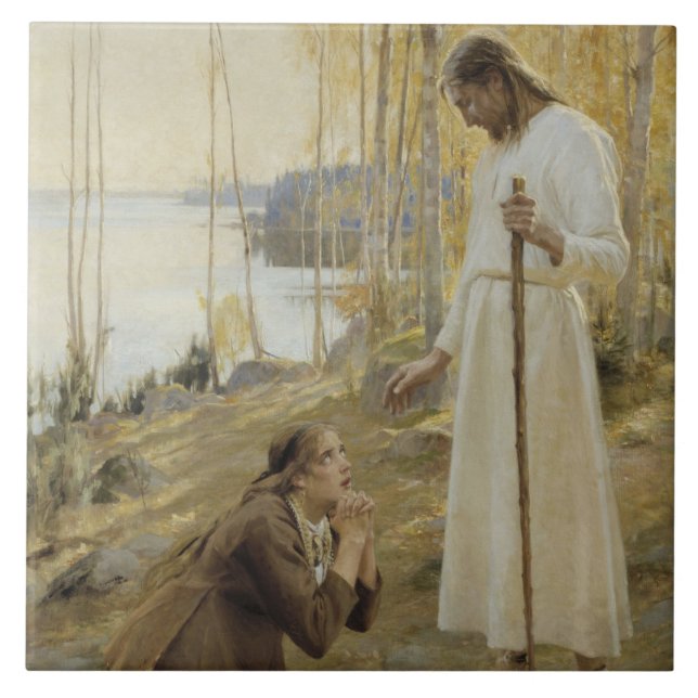 Christus und Mary Magdalene im finnischen ländlich Fliese (Vorderseite)