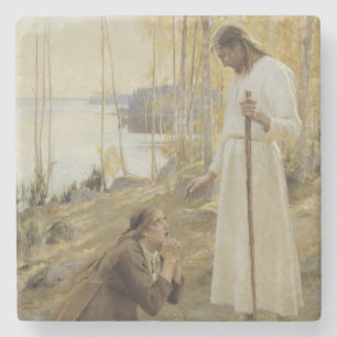Christus und Mary Magdalene im finnischen ländlich Steinuntersetzer