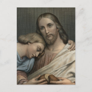 Christus und St. Johannes von Ary Scheffer Postkarte