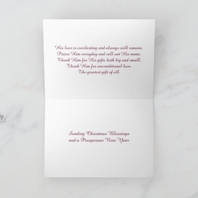 Christus und Weihnachten Dankeskarte (Innenseite)