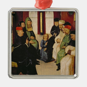 Christus unter den Doktoren (Öl auf Platte) Silbernes Ornament