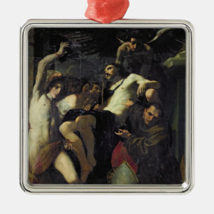 Christus verehrte durch Engel, St. Sebastian Ornament Aus Metall