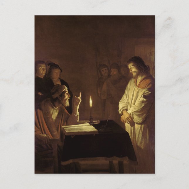 Christus vor dem hohen Priester, 1617 Postkarte (Vorderseite)