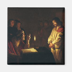 Christus vor Kaiphas von Honthorst Fine Art Magnet