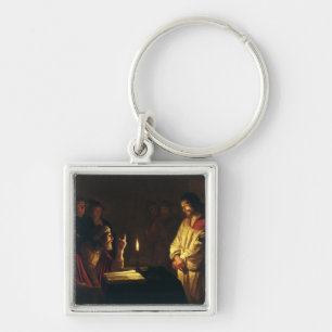 Christus vor Kaiphas von Honthorst Fine Art Schlüsselanhänger
