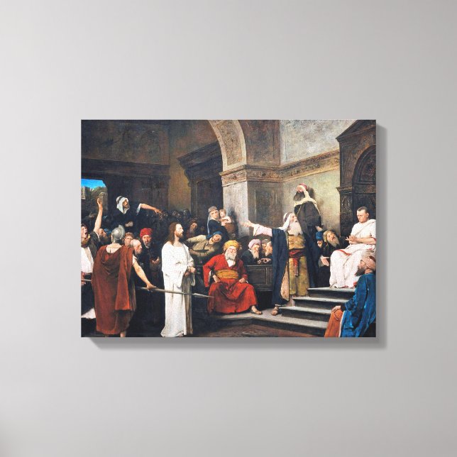 Christus vor Pilate 1880 von Mihaly Munkacsy Leinwanddruck (Vorderseite)