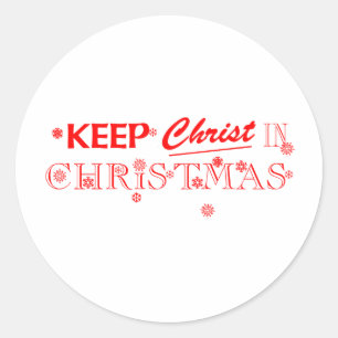 Christus zu Weihnachten behalten Runder Aufkleber