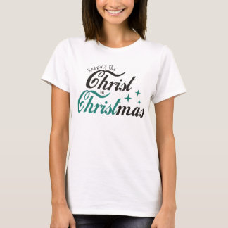 Christus zu Weihnachten behaltend T-Shirt