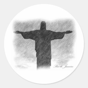 ChristusRedeemer 1 Runder Aufkleber