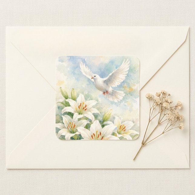 Christustaube Weiße Lilie Aufkleber (Von Creator hochgeladen)