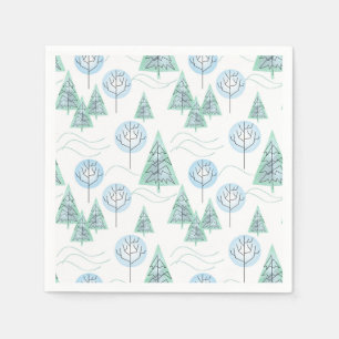 Christwald, Weihnachtsbäume, Bäume, Schnee Serviette