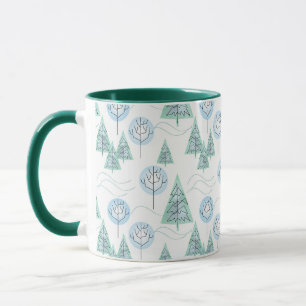 Christwald, Weihnachtsbäume, Bäume, Schnee Tasse