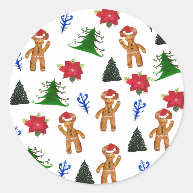 Chritsmas Sricker Runder Aufkleber (Vorderseite)
