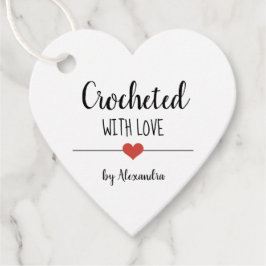 Chrochetet mit Liebe-kraft-Skript-Gunst-Tags Geschenkanhänger