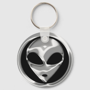 CHROM-ALIEN-KOPF SCHLÜSSELANHÄNGER