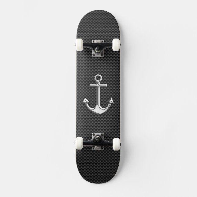 Chrom-Anker auf Kohlenstoff-Faser Skateboard (Vorderseite)
