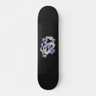 Chrom-Art-Drache im schwarzen Schlangen-Haut-Druck Skateboard