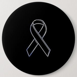 Chrom-Art-Schwarz-Band-Bewusstsein auf Schwarzem Button