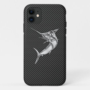 Chrom-Art-Speerfisch auf Kohlenstoff-Faser-Dekor Case-Mate iPhone Hülle