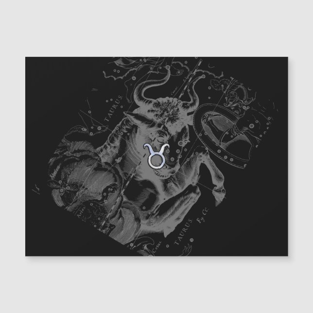Chrom-Art-Stier-Tierkreis-Zeichen auf Hevelius Magnetkarte (Vorderseite)