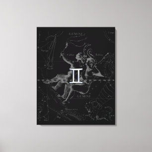 Chrom-Art-Zwillings-Tierkreis-Zeichen auf Hevelius Leinwanddruck
