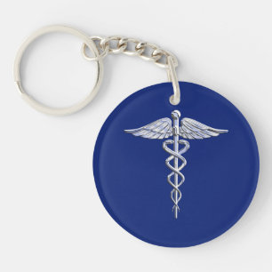 Chrom-Artcaduceus-medizinisches Symbol auf Schlüsselanhänger