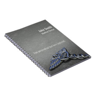 Chrom Berufliche medizinische Caduceus Notizblock