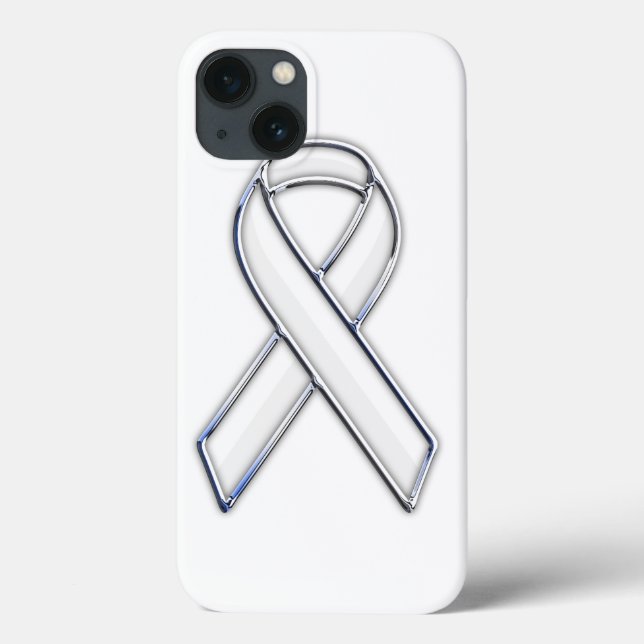 Chrom-Druck umgeschnalltes weißes Band-Bewusstsein Case-Mate iPhone Hülle (Rückseite)