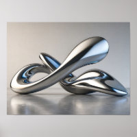 Chrom-Flüssigmetall-Abstrakt 3D-Skulptur
