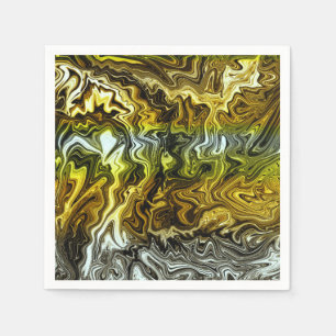 Chrom Flüssigmetallic Gold Silber Cool Party Serviette
