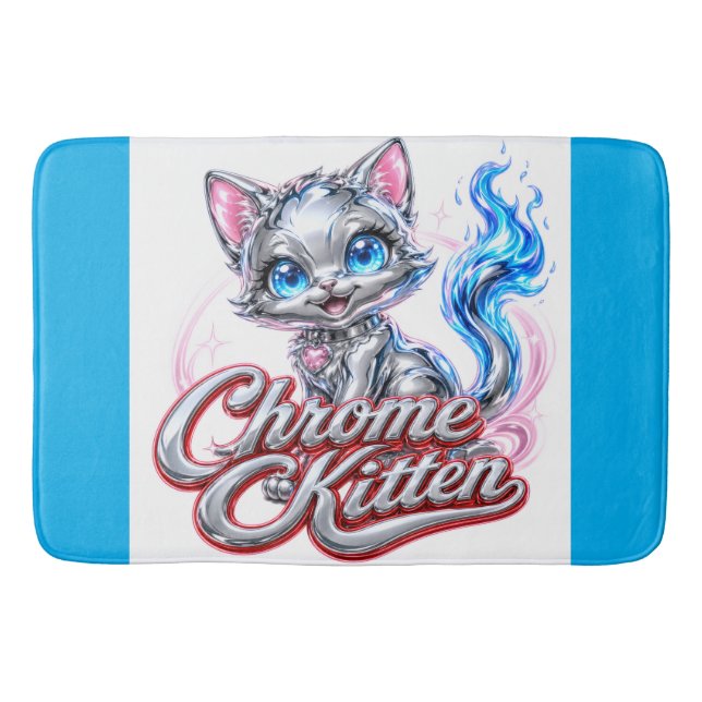 Chrom-Kätzchen-Badezimmer-Matte Badematte (Vorderseite)