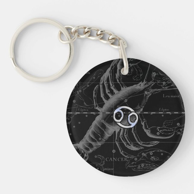 Chrom like Cancer Zodiac Sternbild Hevelius Schlüsselanhänger (Vorderseite)