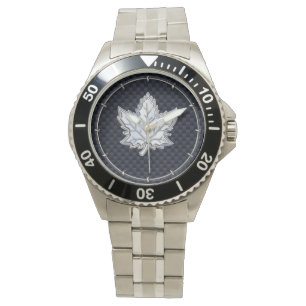 Chrom mag Ahornblatt auf Armbanduhr