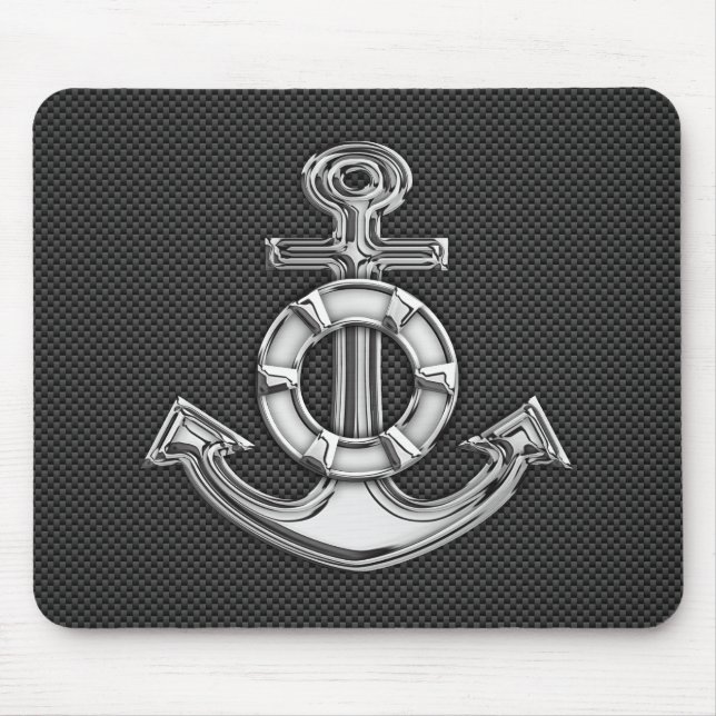 Chrom mag Lebensretter-Anker auf Kohlenstoff-Faser Mousepad (Vorne)