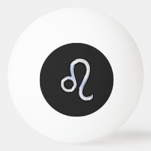 Chrom mag Löwe-Tierkreis-Symbol auf Schlangenhaut Tischtennisball