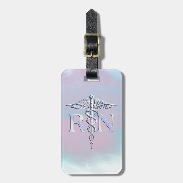 Chrom mag RNCaduceus in der Mutter-Perlen-Art Gepäckanhänger (Vorderseite vertikal)