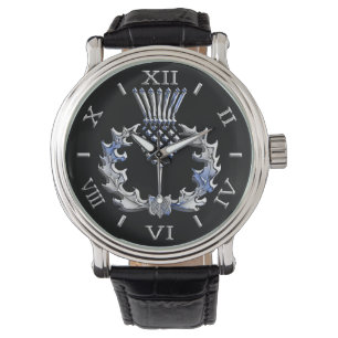 Chrom mag schottische Distel-Skala Armbanduhr