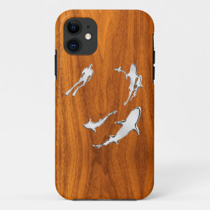Chrom mag Taucher mit Haifisch-Silhouetten Case-Mate iPhone Hülle