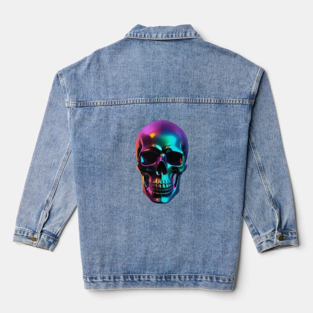 Chrom-Schädel Jeansjacke (Rückseite)