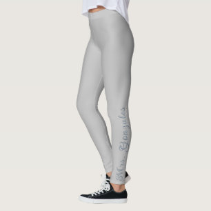 Chrom Silber & Schieferblau Moderne Braut individu Leggings