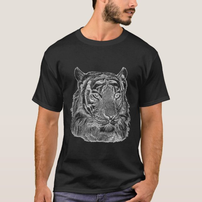 Chrom-silberner Tiger sind der Tierart Dschungel a T-Shirt (Vorderseite)