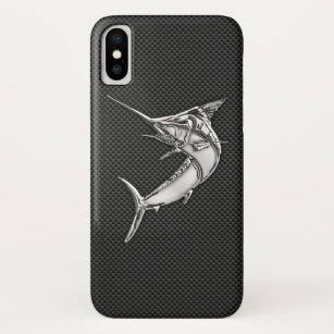 Chrom-Speerfisch auf Kohlenstoff-Faser Case-Mate iPhone Hülle