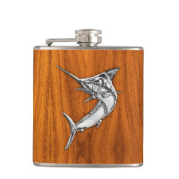 Chrom-Speerfisch auf Teakholz-Druck