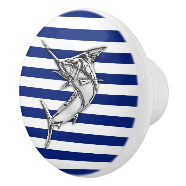 Chrom-Speerfisch-Fische auf Keramikknauf (Rechts)