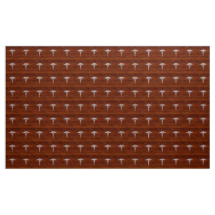 Chrom wie Caduceus Medical Symbol Mahogany Dekor Stoff