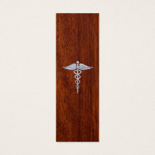 Chrom wie Caduceus Medical Symbol Mahogany Style