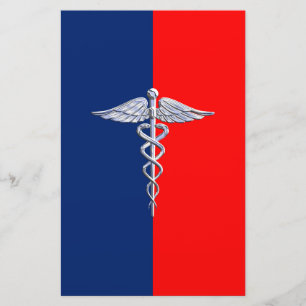 Chrom wie Caduceus Medizinisches Symbol Liga Dekor Briefpapier