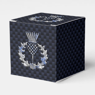 Chrom wie Kohlenstoff-Faser-Druckscottish-Distel Geschenkschachtel