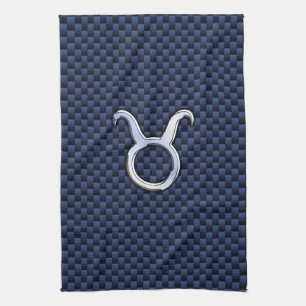 Chrom wie Stier-Tierkreis-Zeichen-blauer Handtuch